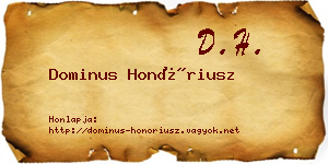 Dominus Honóriusz névjegykártya